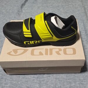 Giro Berm Mountain Cycling Shoes Black/Citron Green EU 43 US 9.5 Hook & Loop